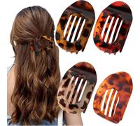 Women's Hair Clips, Flat Hair Clips, French, Curved Design, Matte Large Non-Slip, Simple Elegant Duckbill, Strong Secure Hold Side Inner Teeth Hair Claws for Thin Hair and Thick Hair (G-4 Pieces)