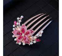 Women's Hair Clips Rhinestones Crystal Five Tooth Combs Ponytailtails Hair Accessories (A)
