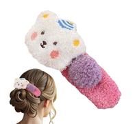 Women's Hair Clips - Soft Decorative Side Clip - Colourful Cartoon Bear Hair Accessory for Outings School Travel