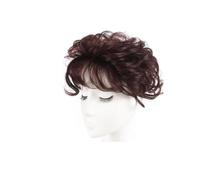 Women's Hair Pads Short Twisted Invisible Top Pieces For Women 13 × 13 cm Synthetic Fringe Hairs Pads Replacement Wig Adds Volume(Dark Brown)