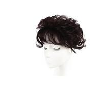 Women's Hair Pads Short Twisted Invisible Top Pieces For Women 13 × 13 cm Synthetic Fringe Hairs Pads Replacement Wig Adds Volume(Jet Black)