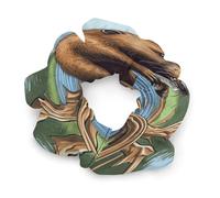 Womens Hair Scrunchies,Busy Beaver Cartoon Print Hair Ties,elastic Hair Bands,cute Ponytail Holder,women Hair Accessories