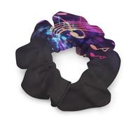Womens Hair Scrunchies,Colorful Galaxy Music Note Print Hair Ties,elastic Hair Bands,cute Ponytail Holder,women Hair Accessories