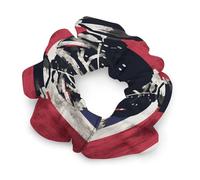 Womens Hair Scrunchies,Soldier in Front of Flag Print Hair Ties,elastic Hair Bands,cute Ponytail Holder,women Hair Accessories