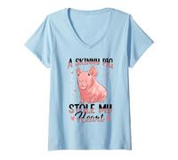 Womens Hairless Guinea Pig Skinny Pig Owner Cavy Rodent Pet V-Neck T-Shirt