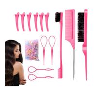 Women's Hairstyle Combs | Straight Bristle Brush | Portable Build-In & Portable Detangling Comb Kit Making It Highly Suitable For Pair