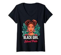 Womens Haitian Princess Black Girl Haitian Roots V-Neck T-Shirt