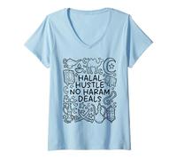 Women's Halal Hustle - No Haram Deals - Ethical Success V-Neck T-Shirt