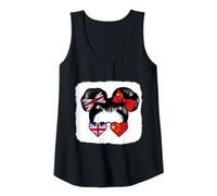 Womens Half British Half Chinese Girl Britain and China Mix Roots Tank Top