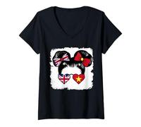 Womens Half British Half Vietnamese Girl Britain Vietnam Mix Roots V-Neck T-Shirt