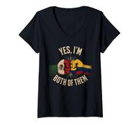 Women's Half Colombian Half Mexican Flag Map DNA Mexico Colombia V-Neck T-Shirt
