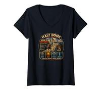 Women's Half Dome Yosemite Hiking Safety V-Neck T-Shirt
