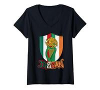 Women's Half Irish Half Mexican Flag Irecan Harp Mexirish Pride V-Neck T-Shirt