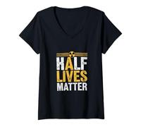 Women's Half Lives Matter - Nuclear Engineering Radioactive Symbol V-Neck T-Shirt