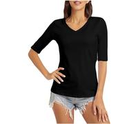 Women's Half Sleeve Sports Running Tops Casual Slim-Fit V-Neck Base Layer Tee Shirts Summer Fitness T-Shirt for Workout Gym Training Yoga Pilates Today 2025