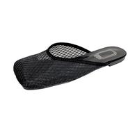 Women's Half Slippers Square Mesh Fabric - Summer Shoes Fishnet Lightweight Flat Sandals Closed Summer Walking Shoes Breathable Slippers for Commuting and Weekends, black, 8 UK