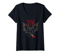 Womens Halloween Bat Ops Death from Above Military Bat V-Neck T-Shirt