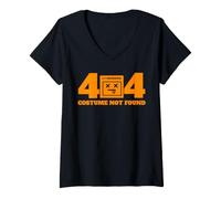 Women's Halloween Browser Error 404 Costume Not Found Error 404 V-Neck T-Shirt