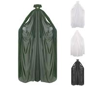 Womens Halloween Chiffon Cloak UK Clearance Ladies Gothic Fancy Dress Masquerade Cosplay Costume Victorian Cape Hanging Neck Poncho Lightweight Cloaks Stage Performance Capes Rogue Medieval Cloak