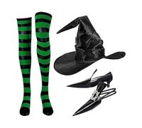 Women's Halloween Costume - Elegant Witch Outfit, Black Fluid Chic Dress, Costume Set with Magic Accessories | Witch Costume for Birthday Party and Cosplay Party