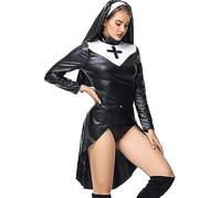 Womens Halloween Costume Halloween Ghost Bride Dress Veil Hat Set Three Piece Set Full Length Witch Cosplay Costume Medieval Vampire Fancy Dress Up