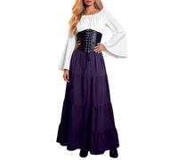 Women's Halloween Costume Renaissance Dress with Balloon Sleeve and Corset