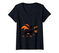Womens Halloween Dog Parade Where Ghosts Fear The Dachshund V-Neck T-Shirt