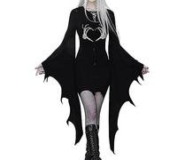 Women's Halloween Dress Costume Bat Vampire Costumes for Adults Fancy Dress Costumes Scary Cosplay Gothic Dress Halloween Medieval Clothing Sexy Stage Piece Costume