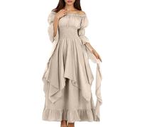 Women's Halloween Dress Costumes Hooded Witch Plus Size Glow in The Dark Top Fancy Outfit Renaissance Gothic Maxi Dresses for Party Cosplay