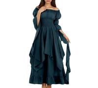 Women's Halloween Dress Costumes Hooded Witch Plus Size Glow in The Dark Top Fancy Outfit Renaissance Gothic Maxi Dresses for Party Cosplay