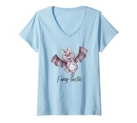 Womens Halloween Fang-Tastic V-Neck T-Shirt