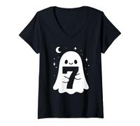 Women's Halloween Ghost 6-7 Meme Men Women Kids Six Seven 67 V-Neck T-Shirt