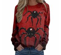 Women's Halloween Ghost T-Shirt Womens Sweatshirts Uk, Gothic Large Size Long Sleeves Printing Autumn Winter Fashion Warmth Bat Pumpkin Horrible Elegant Round Collar Sweaters Outdoor Indoor