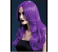 Womens Halloween Gothic Purple Wavy Sexy Fancy Dress Khloe Cosplay Wig