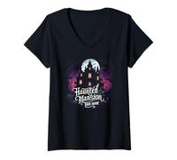 Women's Halloween Haunted Mansion Tour Guide: Spooky Night Awaits V-Neck T-Shirt