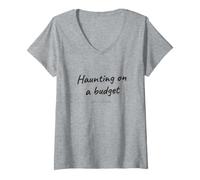 Women's Halloween - Haunting On A Budget - Funny Spooky V-Neck T-Shirt
