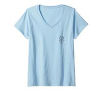 Womens Halloween Horror Funny Minimalist Simple Voodoo Doll V-Neck T-Shirt
