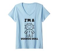 Womens Halloween Horror Funny Quote I'm a Voodoo Doll V-Neck T-Shirt