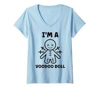 Womens Halloween Horror Funny Quote I'm a Voodoo Doll V-Neck T-Shirt