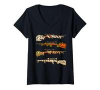 Women's Halloween Hunting Rifle Hunter Ghost Pumpkin Zombie Mummy V-Neck T-Shirt