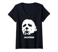 Womens Halloween Michael Myers Silhouette V-Neck T-Shirt