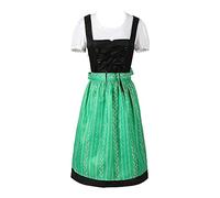 Women's Halloween Oktoberfest Dress, Body Sculpting Stage Costume, 1 x Ress + 1 x Cover Up + 1 x Top, Medieval Musician Costume (Green, L)