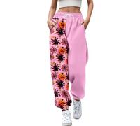 Womens Halloween Pant Funny Bat Graphic Printed Joggers Pants with Pockets Loose Elastic Waisted Gym Tracksuit Bottoms High Waisted Athletic Trousers Fashion Drawstring Sports Lounge Pants Purple