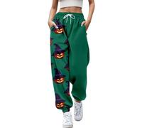Womens Halloween Pants Funny Bat Graphic Printed Sports Tracksuit Bottoms with Pockets Comfy Elastic Waisted Gym Trousers High Waisted Joggers Pants Casual Drawstring Running Lounge Pants Purple