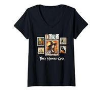 Womens Halloween Postage Stamps Witch Salem They Missed One 1692 V-Neck T-Shirt