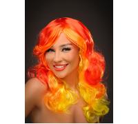 Red Ombre Wig Devil Flame Adult Womens Halloween Fancy Dress New