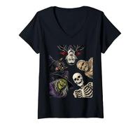 Women's Halloween Scarecrow Pumpkin Witch Ghost Vampire Mummy V-Neck T-Shirt