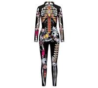 Women's Halloween Skeleton Costume Scary Suit Jumpsuit Body Comfortable for Role Play Cosplay Costume Party Carnival and Halloween Festivals