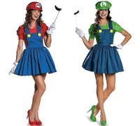 Women's Halloween Super Mario Costume Anime Cosplay Dress V Red