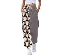 Women's Halloween Sweatpants Bat Spider Pattern Drawstring Waist Pant Stretchy Comfortable Soft Gym Athletic Joggers Spooky Themed Tracksuit for Seasonal Celebrations Grey
